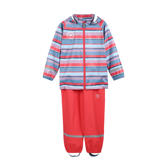 Color Kids Rain Suit set- Jacket and Bibbed Pants