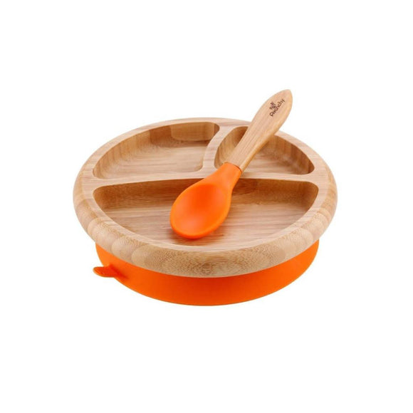 Avanchy Bamboo Suction Plate & Spoon