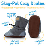 Stay-Put Cozy Booties- Black bears